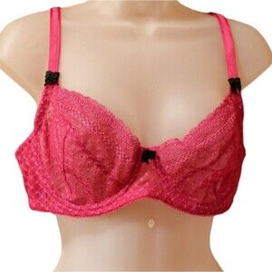 Felina Lingerie Hot Pink Sexy Lace Bra 38 C